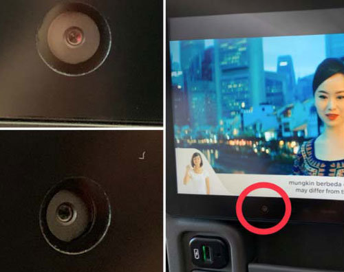 최근 싱가포르 에어라인의 한 승객이 기내 스크린 아래쪽에 카메라 렌즈가 있는 것을 발견하고 사진을 찍어 자신의 트위터에 올렸다. 비탈리 캄루크 씨 트위터 캡쳐