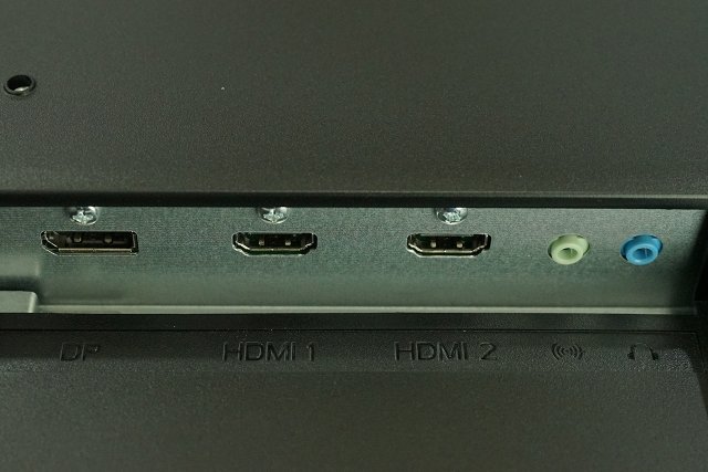 뷰소닉 VA2719-2K-smhd의 단자 구성. HDMI 2개, 디스플레이 포트 1개가 제공된다(출처=IT동아)