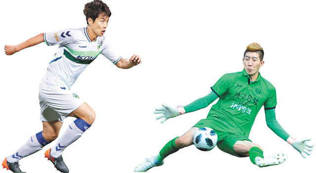 왼쪽부터 이동국, 조현우. 프로축구연맹·뉴스1