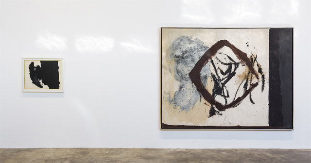 국내에서 처음 열리는 로버트 마더웰 개인전 ‘비가’ 전시 전경. 이번 전시는 마더웰이 생애 중후기인 1958년부터 1985년까지 그린 그림을 소개한다. 바라캇 컨템포러리 제공