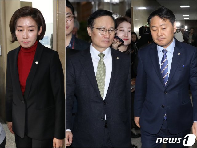 나경원 자유한국당(왼쪽부터) , 홍영표 더불어민주당, 김관영 바른미래당 원내대표/뉴스1 © News1