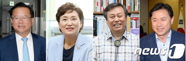 김부겸 행정안전부·김현미 국토교통부·도종환 문화체육관광부·김영춘 해양수산부 장관.(왼쪽부터)  © News1