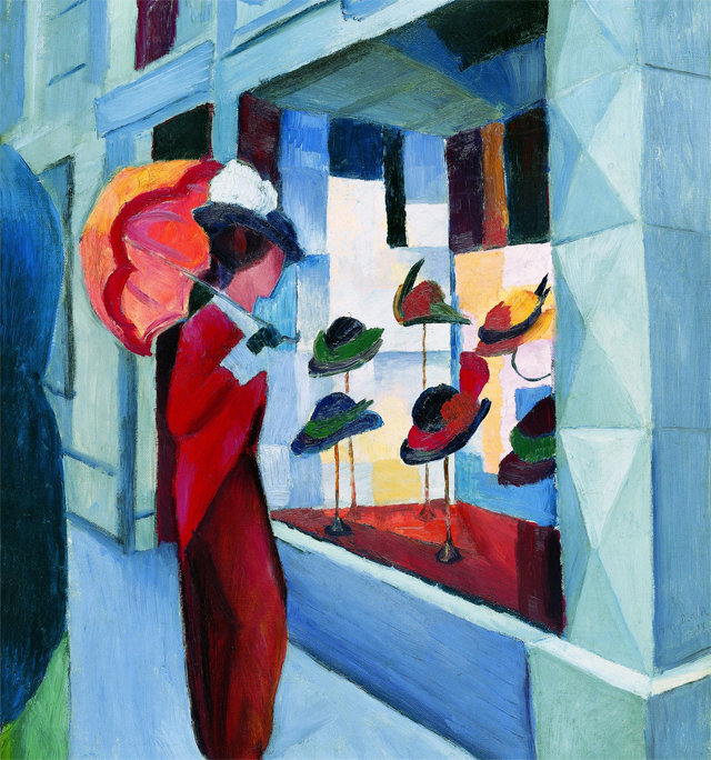 아우구스트 마케 ‘모자가게 앞 양산 쓴 여인’, 1914년.