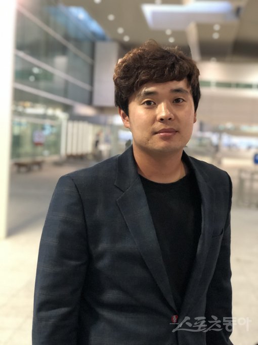 8일 인천국제공항으로 귀국한 KT 위즈 문상철. 인천국제공항｜최익래 기자 ing17@donga.com