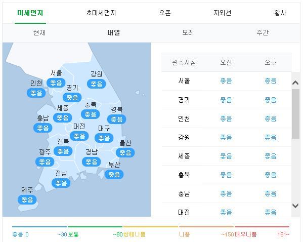 사진=10일 미세먼지/케이웨더