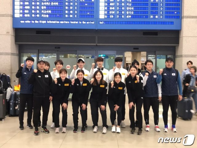 쇼트트랙 대표팀은 12일 인천국제공항을 통해 입국했다.(대한빙상경기연맹 제공)