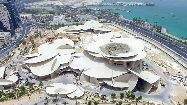 현대건설이 지은 카타르 국립박물관 전경. 사막에서 볼 수 있는 모래장미를 형상화했다. 현대건설 제공