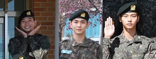 정진운, 키, 엔(왼쪽부터) / 사진출처=육군훈련소 © 뉴스1