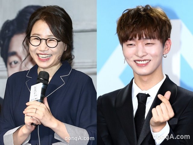 김은숙 작가(좌), 윤지성(우). 사진=동아닷컴DB