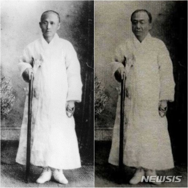 홍암 나철, 극중 김제석(왼쪽부터). 사진=뉴시스