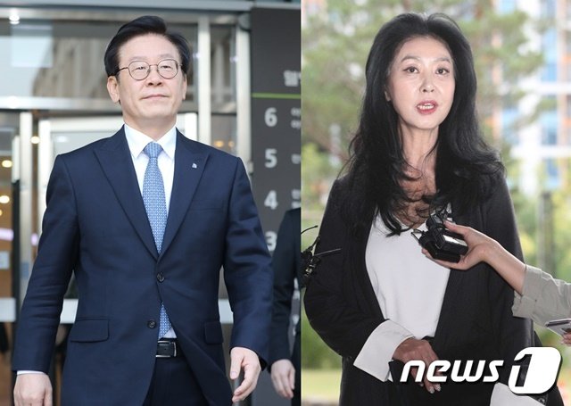 이재명 경기도지사(왼쪽)와 김부선 © News1