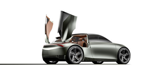 제네시스 브랜드가 세계 최초로 공개한 전기차 기반 콘셉트카 ‘민트 콘셉트’의 외관 이미지. 사진제공｜현대차