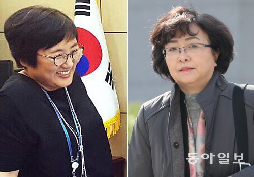 신미숙 전 대통령균형인사비서관(왼쪽)과 김은경 전 환경부 장관. 동아일보DB