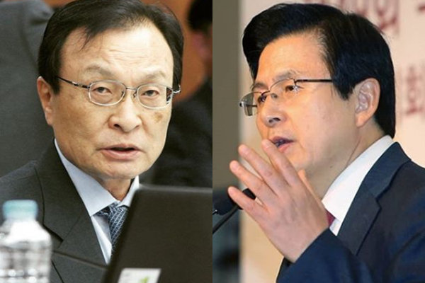 이해찬 “한국당, 내 이름으로 고발” …황교안 “반드시 지켜낸다고 약속” / 이해찬 대표(좌)-황교안 대표(우)