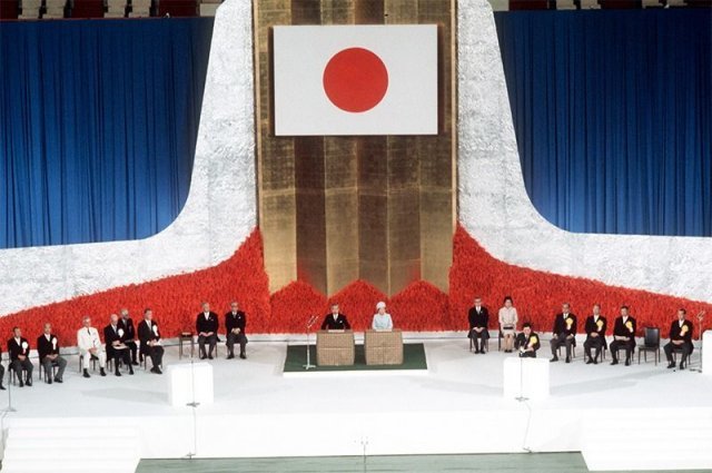 1972년 5월 15일 열린 오키나와 본토 반환식. 니폰닷컴 캡처