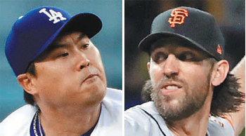 류현진(좌), 범가너(우)