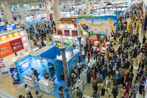 2018년 열린 한국국제관광전(KOTFA) 행사장. 이 행사와 서울시의 서울국제트래블마트를 합쳐 새로 서울국제관광산업박람회가 출범했다.