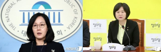 김현아 의원(좌), 이정미 대표(우). 사진=뉴스1