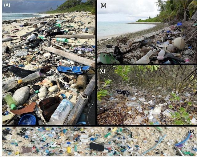 호주 연구진이 인도양 상의 작은 섬 코코스 제도의 섬들에서 무려 4억1400만개의 플라스틱 쓰레기 조각들을 
발견했다고 16일(현지시간) 과학전문지 네이처에 게재한 논문을 통해 밝혔다. 사진은 코코스 섬의 쓰레기 모습. 사진출처: 
네이처 홈페이지