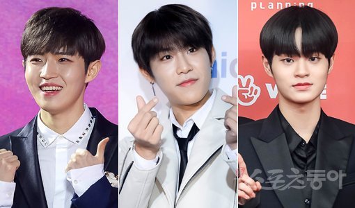 프로젝트 그룹 워너원 출신 김재환-박우진-이대휘(왼쪽부터). 스포츠동아DB