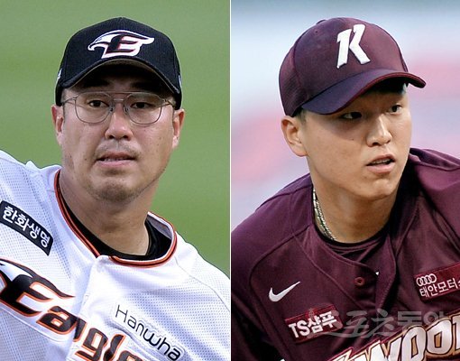 한화 장민재(왼쪽)-키움 이승호. 스포츠동아DB