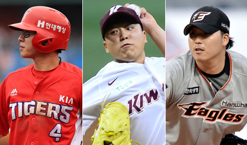KIA 박찬호-키움 이승호-한화 김민우(왼쪽부터). 사진｜스포츠코리아·스포츠동아DB
