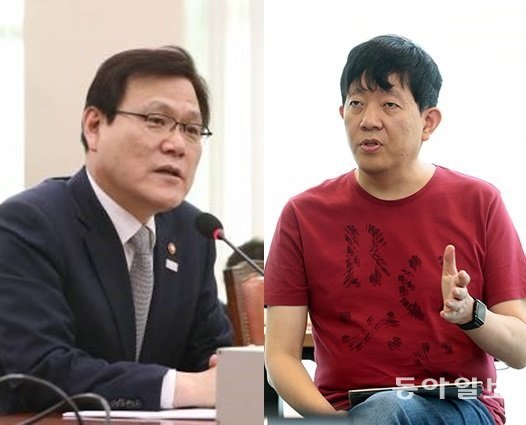 최종구 금융위원장(왼쪽)과 이재웅 쏘카 대표. 사진=동아일보 DB