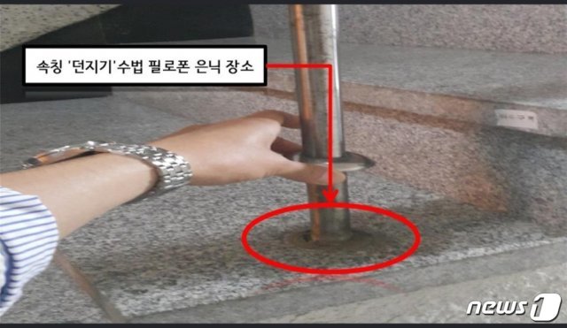 던지기수법 은닉 장소(제공=대전지방경찰청)© 뉴스1