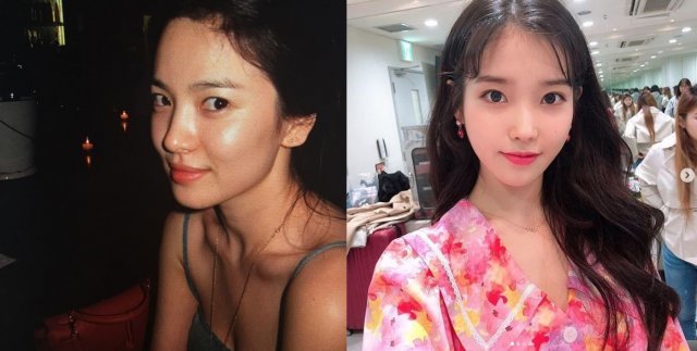 (왼쪽부터) 송혜교, 아이유. 사진=송혜교·아이유 인스타그램