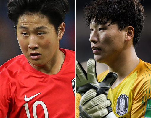 한국 U-20 축구대표팀 이강인(왼쪽)-이광연. 사진제공｜대한축구협회
