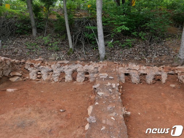 보성 백자가마터 번조실.(보성군 제공)