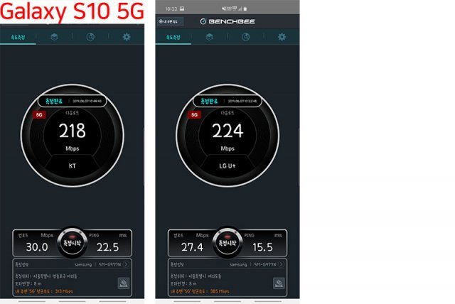 여의도 환승센터, 이동통신 3사 5G 속도 측정, 갤S10 5G(출처=IT동아)