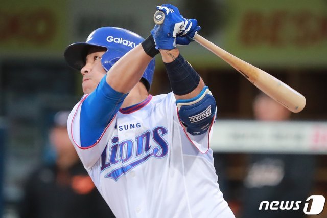 삼성 라이온즈 강민호. 2019.5.21/뉴스1 © News1