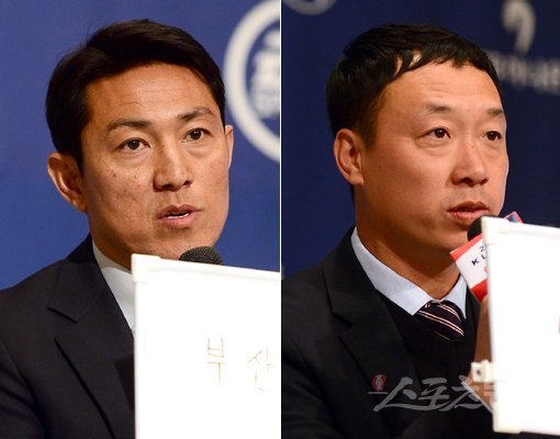 수원FC 김대의 감독(왼쪽)-광주FC 박진섭 감독. 스포츠동아DB