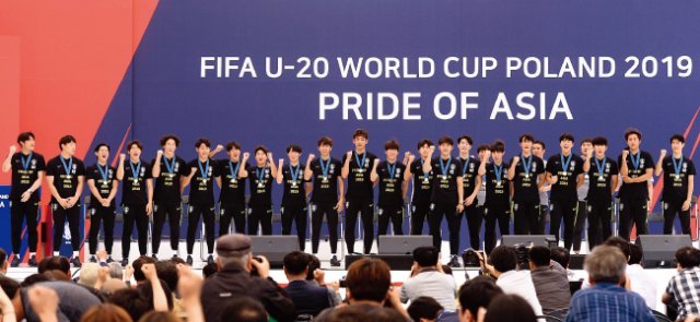 2019 FIFA U-20 월드컵 대표팀이 귀국한 6월 18일 공식 환영행사가 진행된 서울시청 앞 서울광장. [동아DB]