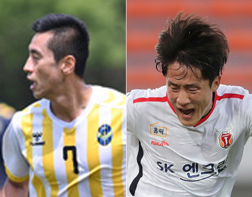 남준재(왼쪽)-김호남. 사진제공｜인천 유나이티드·한국프로축구연맹