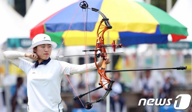 한국 양궁 컴파운드 여자 대표팀 소채원. © News1