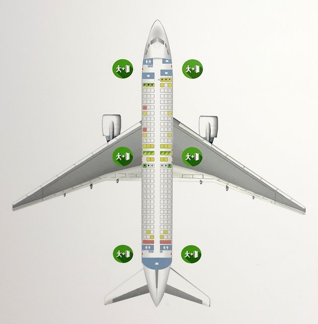 보잉-B737 주요취항지: 국내, 일본 등 좌석수: 110~180석, 전체길이 31.2m, 날개길이 34.3m, 높이 12.6m, 
최고속도 943km/h, 최대비행거리: 5.970km