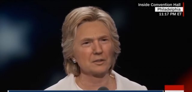 ‘딥페이크’ 기술을 활용해 도널드 트럼프 대통령의 얼굴을 힐러리 클린턴과 합성한 영상의 한 장면.(출처 = 유튜브) © 뉴스1