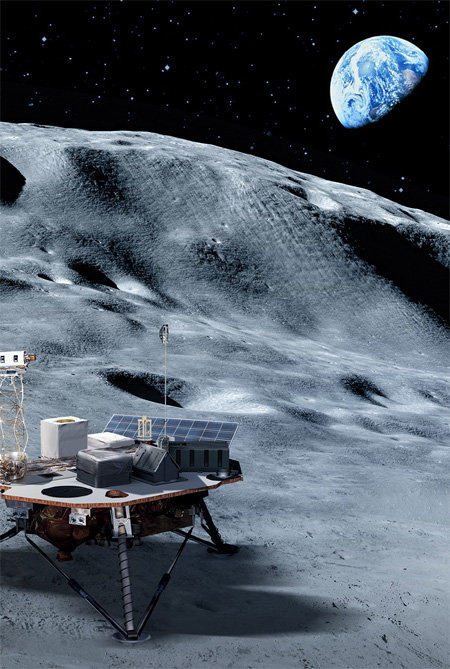 미국이 상업 달 탑재체 서비스(CLPS)를 통해 달에 민간 달 착륙선을 보낸다. 여기에 과학 탑재체를 실어 달의 환경을 연구하게 된다. 미국항공우주국 제공