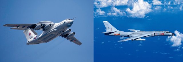 한국방공식별구역(KADIZ)를 침범한 TU-95MS 폭격기는 러시아가 보유한 전략폭격기 중 맏형 격이다(왼쪽). 역시 KADIZ를 침범한 H-6K 폭격기는 중국 공군 폭격기 중 가장 최신 개량형이다. [위키피디아, AP=뉴시스]