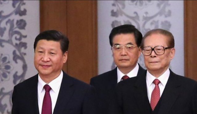 2017년 10월 제19차 당대회에 참석한 장쩌민 전 주석(맨 오른쪽) - SCMP 갈무리