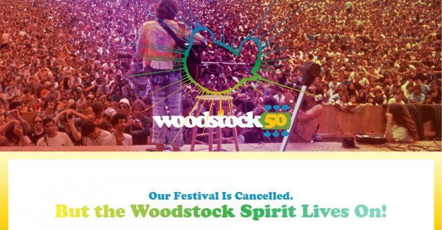 미국 2019 우드스톡 축제 공식 홈페이지에 지난달 31일 올라온 행사 취소 공지문. 1969년 시작돼 올해 50주년을 맞았지만 재정난과 음악인들의 불참 통보로 무산됐다. 출처 woodstock.com