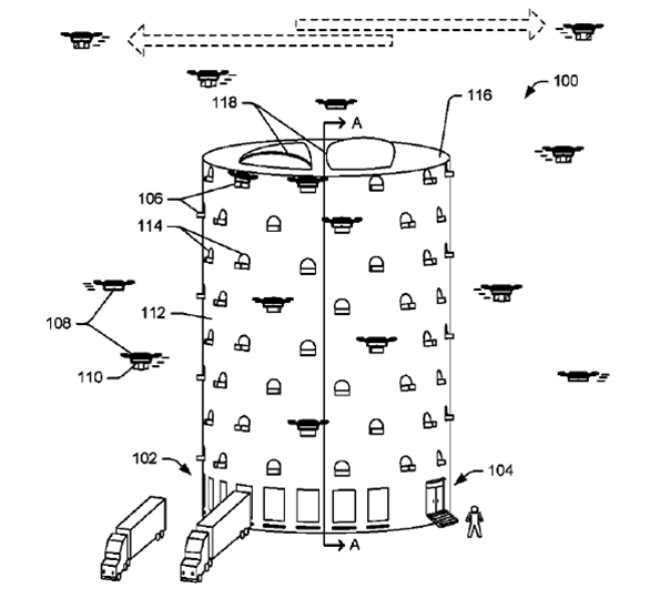 다층구조 물류센터의 드론 출입 사례