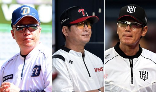 NC 이동욱 감독-LG 류중일 감독-KT 이강철 감독(왼쪽부터). 스포츠동아DB