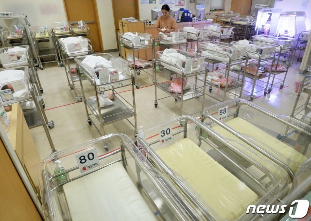 서울  한 병원 신생아실이 비어있는 모습.(뉴스1 DB)/뉴스1