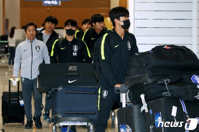 대한민국 U-22 남자 축구대표팀 선수들./뉴스1 © News1