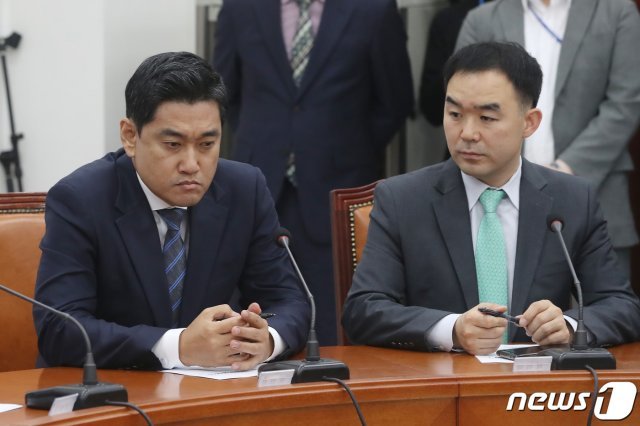 오신환 바른미래당 원내대표와 채이배 정책위의장. 2019.5.8/뉴스1 © News1