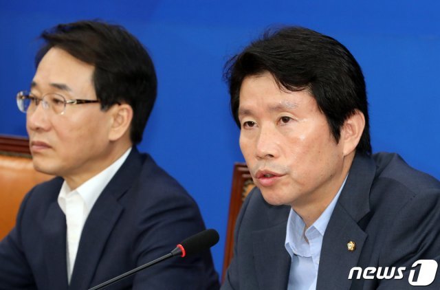 이인영 더불어민주당 원내대표와 이원욱 원내수석부대표. 2019.9.5/뉴스1 © News1