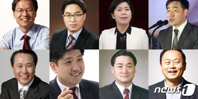 천청배 국회의원·고삼석 방송통신위 상임위원·양향자 전 국가공무원인재개발원장·이남재 전 전남도 정무특별보좌관·유종천 정의당 광주 서구을위원장·문상옥 자유한국당 당협위원장·최회용 전 참여자치21 대표·조영택 전 국회의원(왼쪽 위에서부터 시계방향). 2019.9.11/뉴스1 © News1